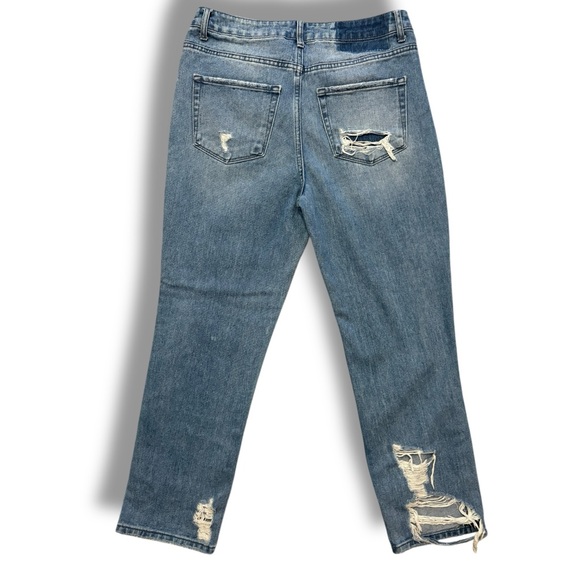 Flying Monkey Women's Blue Jeans Size 28 Distressed Straight Leg High Rise Denim - Picture 10 of 13